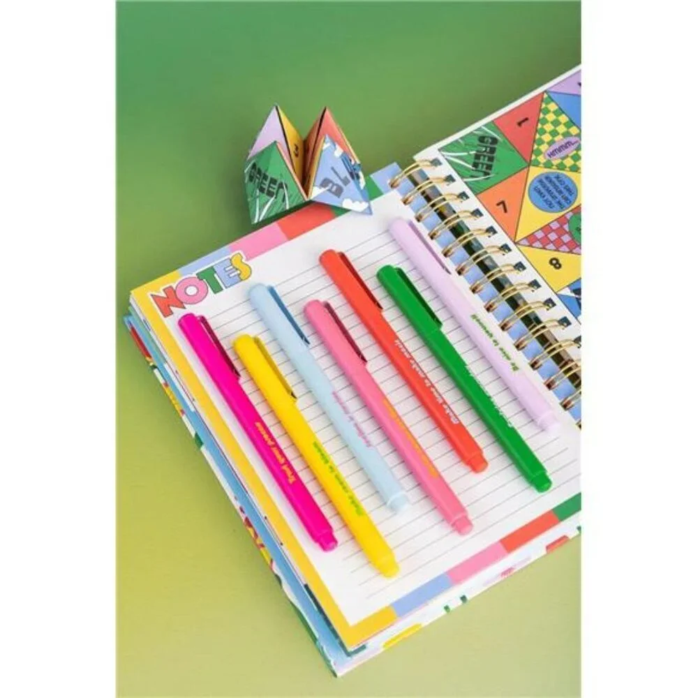 Colorful felt tip pens set of 8 fine point markers for journaling and note takin